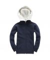 Sherpa Fleece Turtle Neck Zip Hoodie-Peach Finished