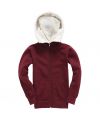 Sherpa Fleece Turtle Neck Zip Hoodie-Peach Finished