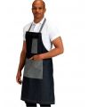 Denim Bib Apron with Contrasting Pocket