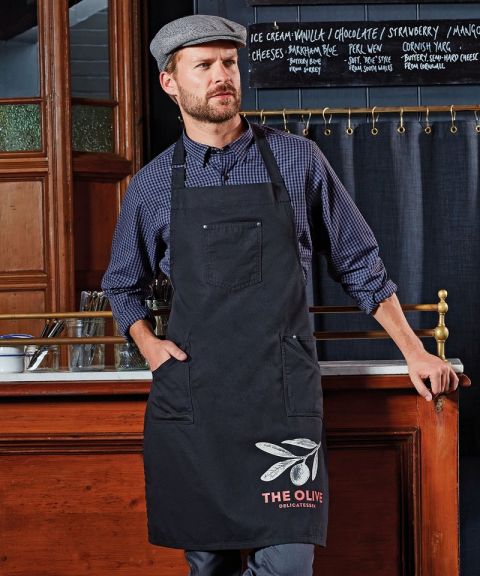 Chino cotton bib apron