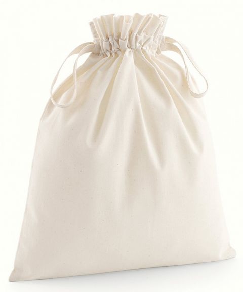 Organic cotton drawcord bag