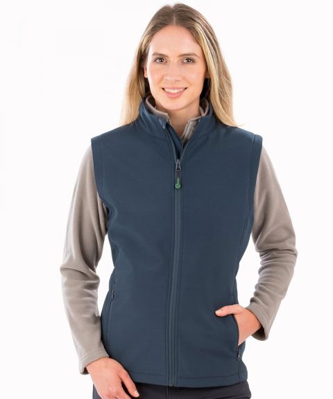 Women's recycled 2-layer printable softshell bodywarmer