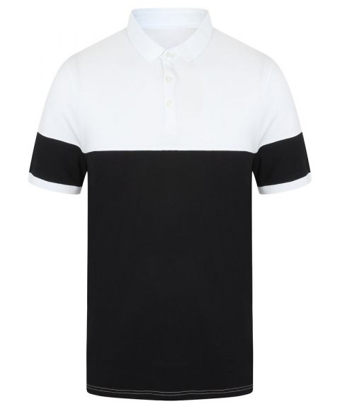 Contrast stretch polo shirt