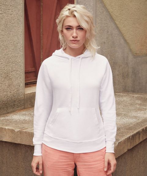 Lady-fit lightweight hooded sweatshirt