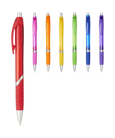 Turbo ballpoint pen with rubber grip