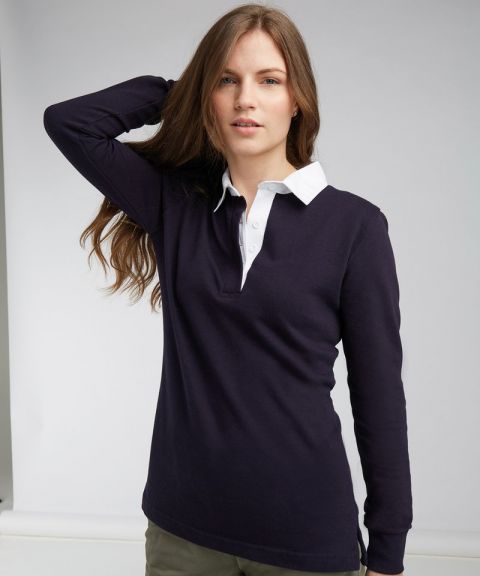 Women's long sleeve plain rugby shirt