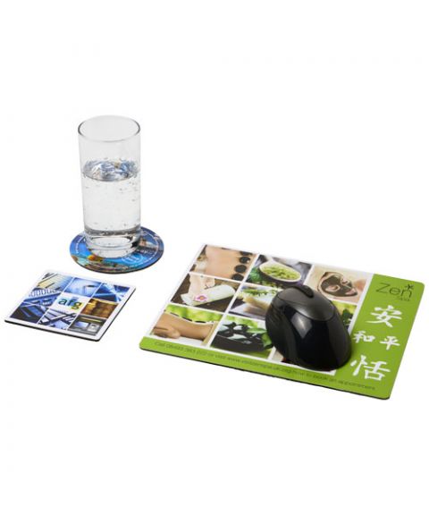 Q-Mat® mouse mat and coaster set combo 1