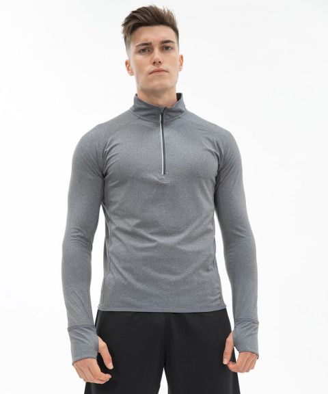 Long-sleeved ¼ zip top