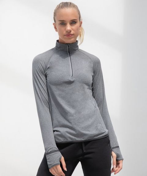 Women's long-sleeved ¼ zip top