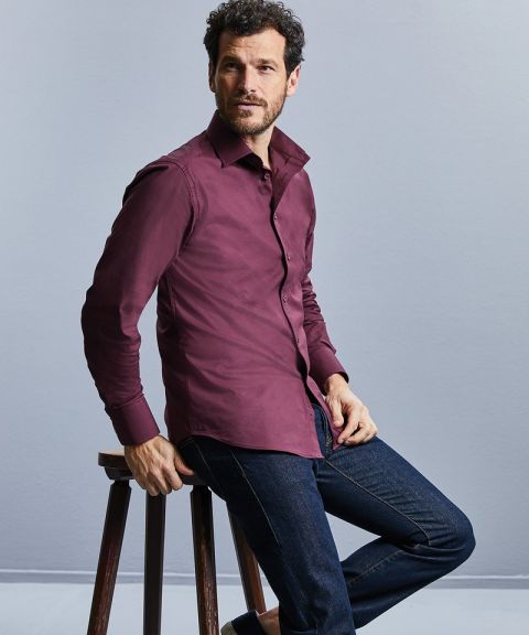 Long sleeve easycare fitted shirt