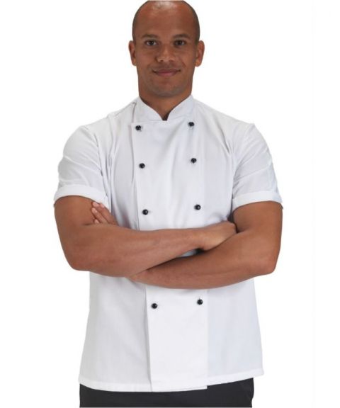 Removable Stud Short Sleeve Chef's Jacket