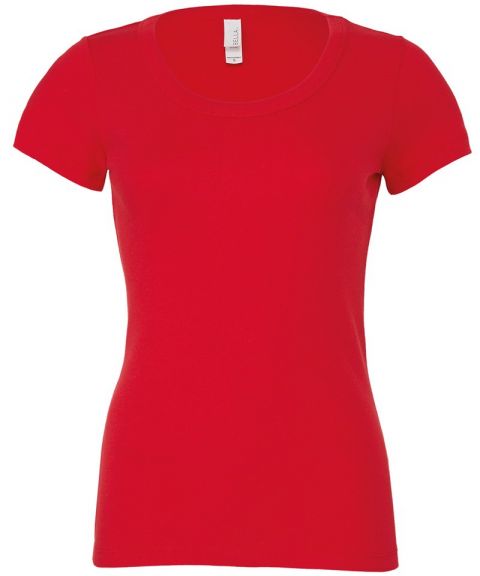 Baby rib short sleeve scoop neck t-shirt