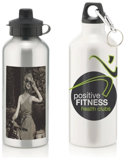 Aluminium Water Bottle With 2 Cap Styles - 600ml