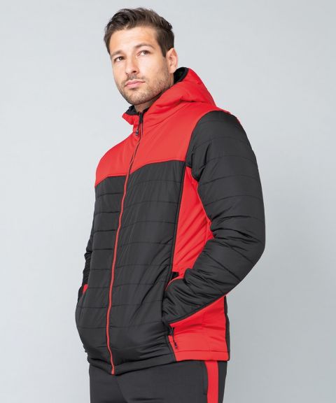 Hooded contrast padded jacket