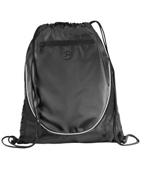 Peek zippered pocket drawstring backpack