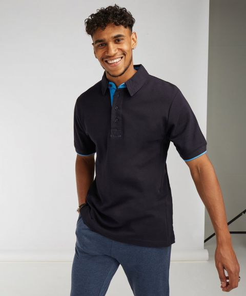 Contrast piqué polo shirt