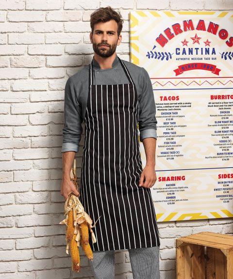 Striped bib apron