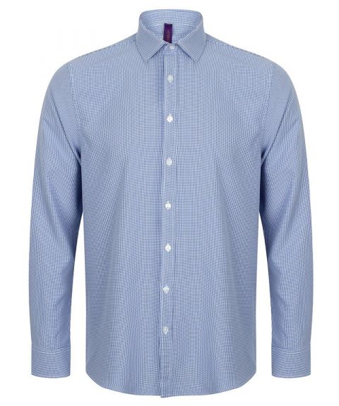 Gingham Pufy wicking long sleeve shirt