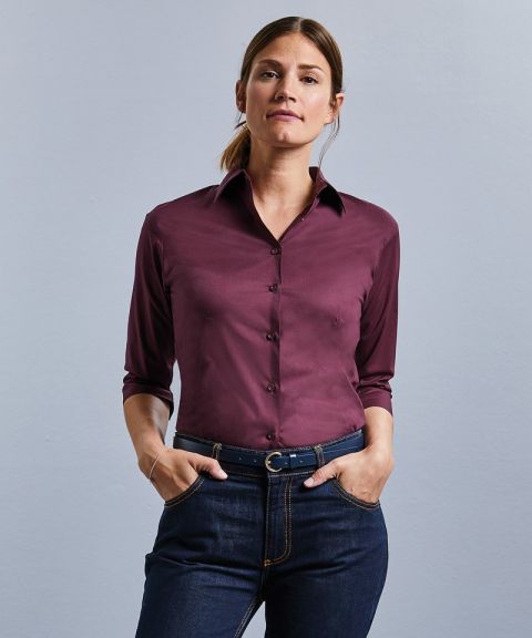 Women's ¾ sleeve easycare fitted shirt