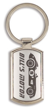 Metal Key Ring With Insert Rectangle 4.2cm x 2.5cm