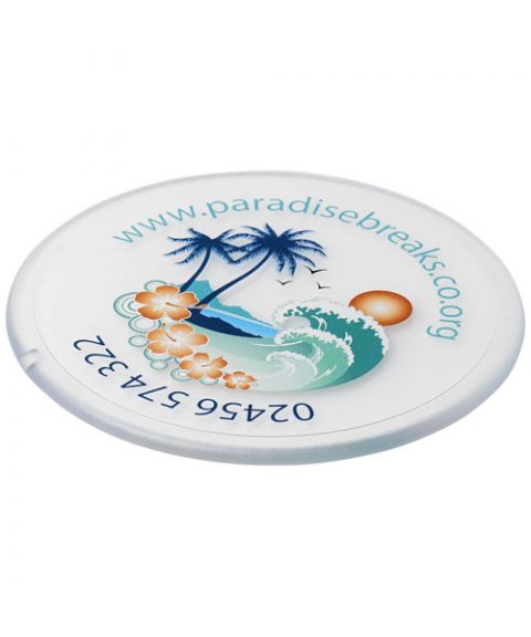 Renzo round plastic coaster