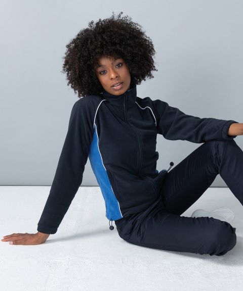 Women's piped microfleece jacket