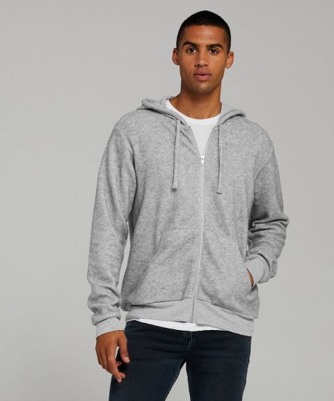 Unisex sueded fleece full-zip hoodie