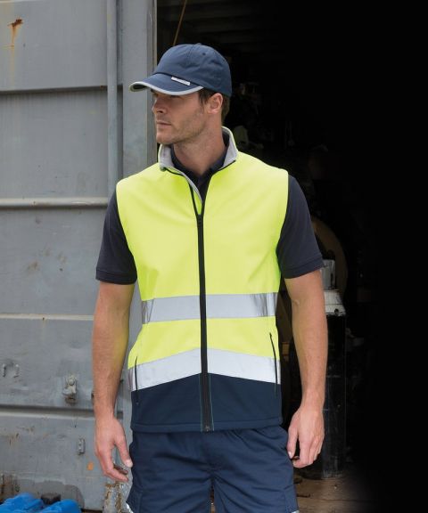 Printable safety softshell gilet