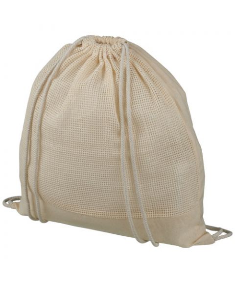 Maine mesh cotton drawstring backpack