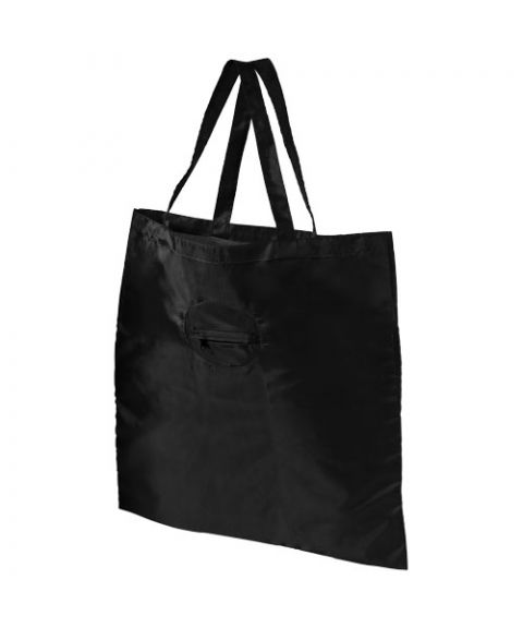 Take-away foldable shopping tote bag with keychain