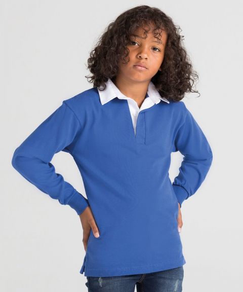 Kids long sleeve plain rugby shirt