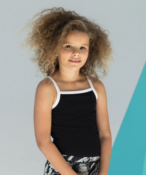 Kids feel-good stretch contrast strappy vest