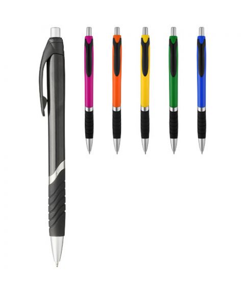 Turbo ballpoint pen with rubber grip