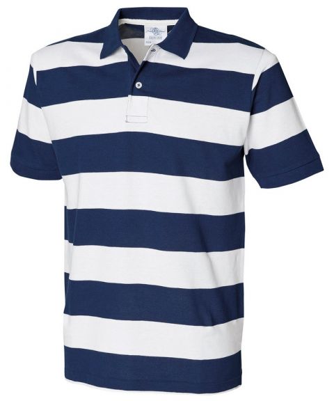 Striped piqué polo shirt