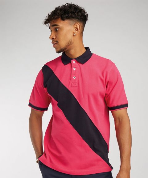 Diagonal stripe piqué polo shirt