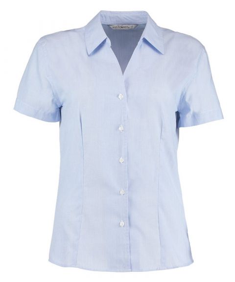 Pinstripe blouse short sleeved womens