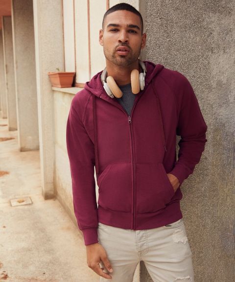 Lightweight hooded sweatshirt jacket