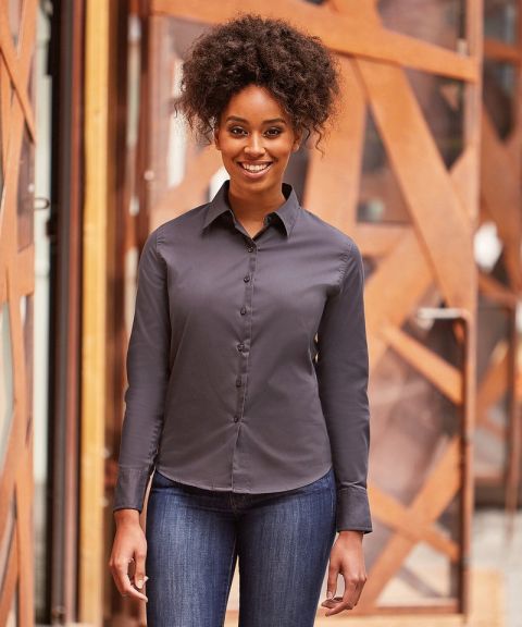 Women's long sleeve classic twill shirt