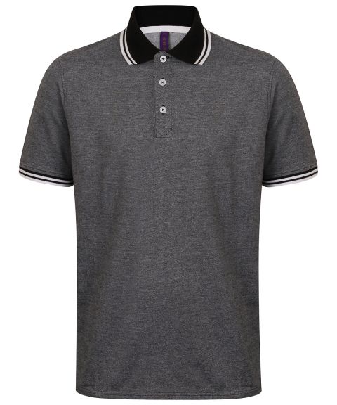 Two-tone piqué tipped polo