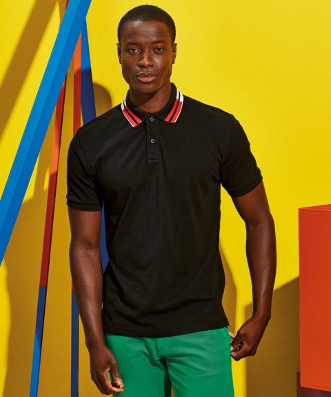 Men's two colour tipped polo