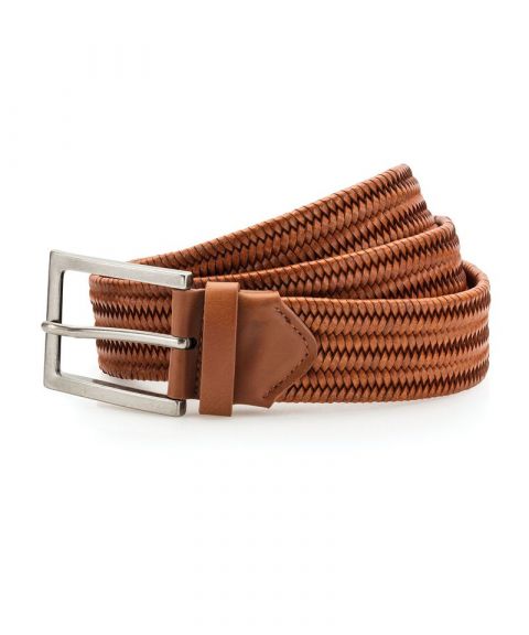 Leather braid belt