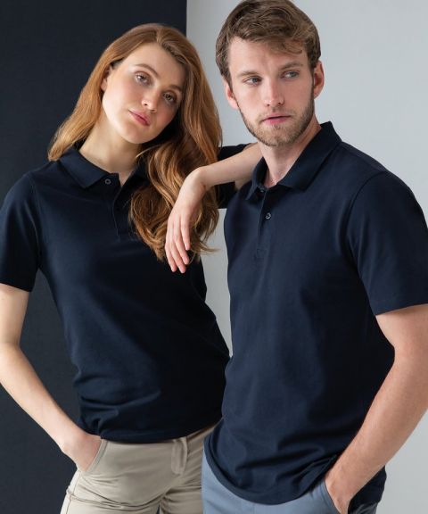 Stretch piqué polo shirt