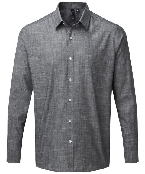 Cotton slub chambray long sleeve shirt