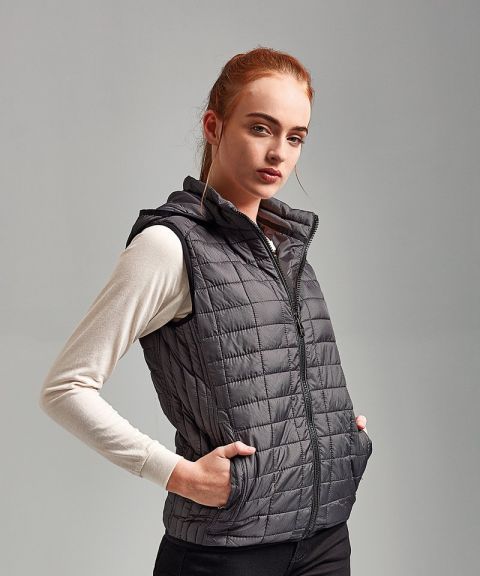 Women's honeycomb hooded gilet