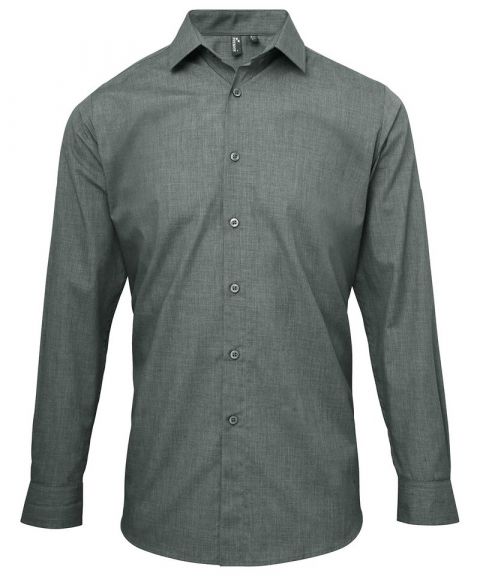 Poplin cross-dye roll sleeve shirt