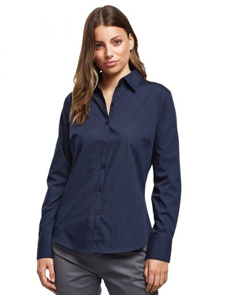 Women's poplin long sleeve blouse