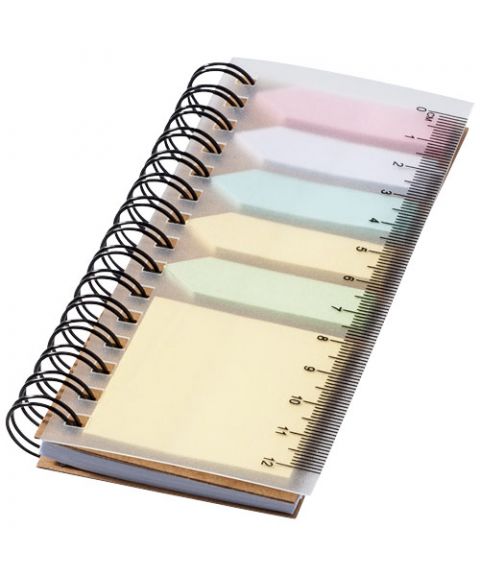 Spinner spiral notebook with coloured sticky notes