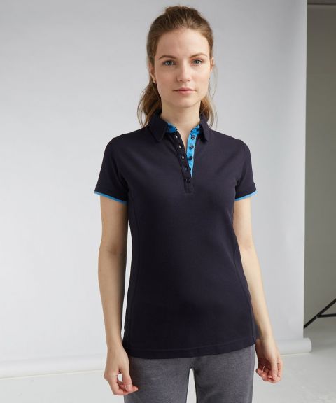 Women's contrast piqué polo shirt