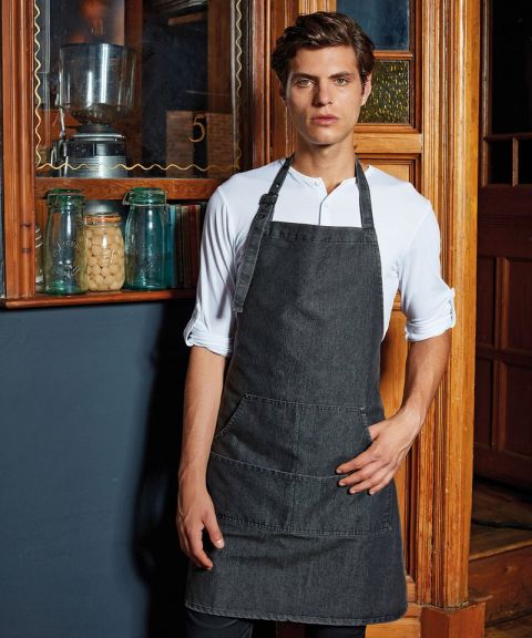 Jeans stitch bib apron