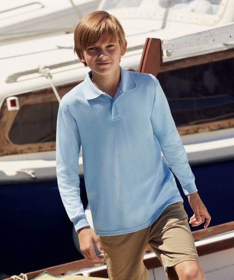 Kids long sleeve 65/35 polo